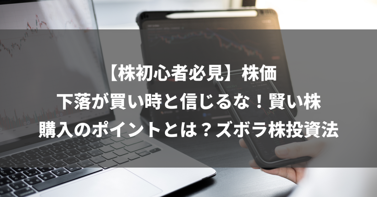 【株初心者必見】株価下落が買い時と信じるな！賢い株購入のポイントとは？ズボラ株投資法